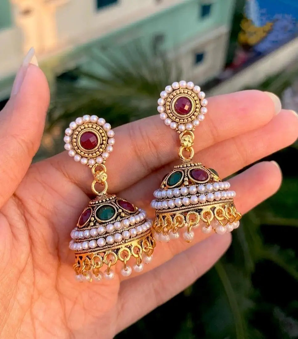 Spatular Traditional Antique Earrings – Classic Ethnic Earrings for Women & Girls