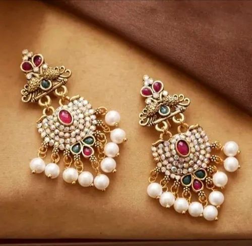 Elegant Designer Peacock-Style Jhumka Earrings | Gold-Plated Traditional & Party Wear Jhumkas for Women