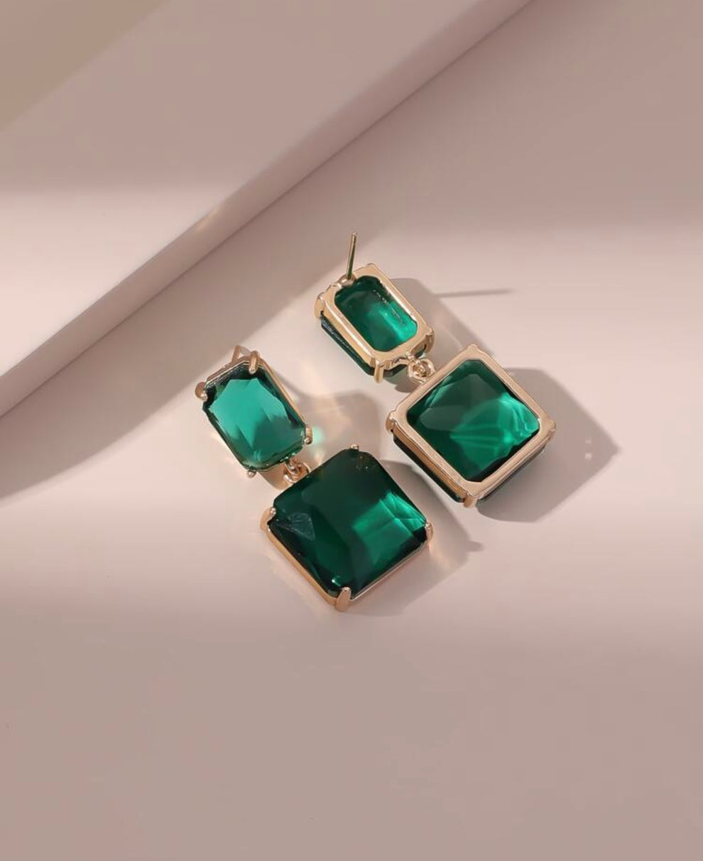 Amber Earrings Gold – Large Stud Statement Earrings