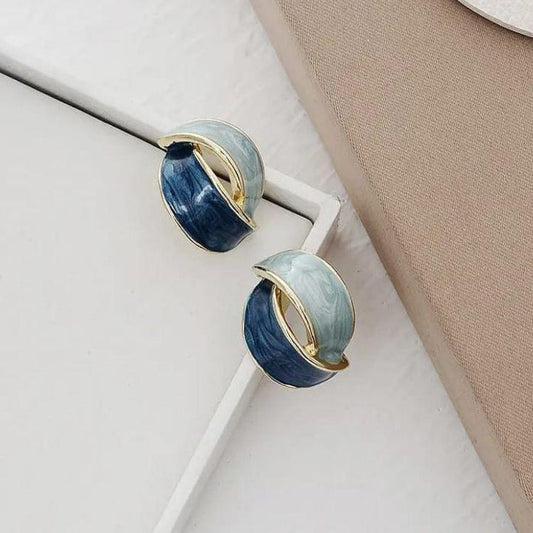 AMERICAN DIAMOND Korean Trendy Stylish Combo Earrings Set for Women & Girls | Gold Plated Oversized Studs | Party & Casual Wear (Set of 2)