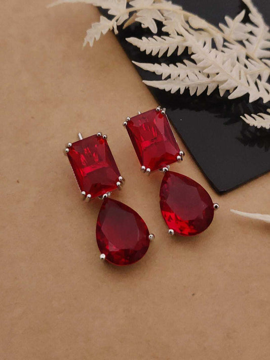 TRP Exquisite Ruby Red Dangler Earrings – A Touch of Glamour Red Alloy Drops & Stud Earrings