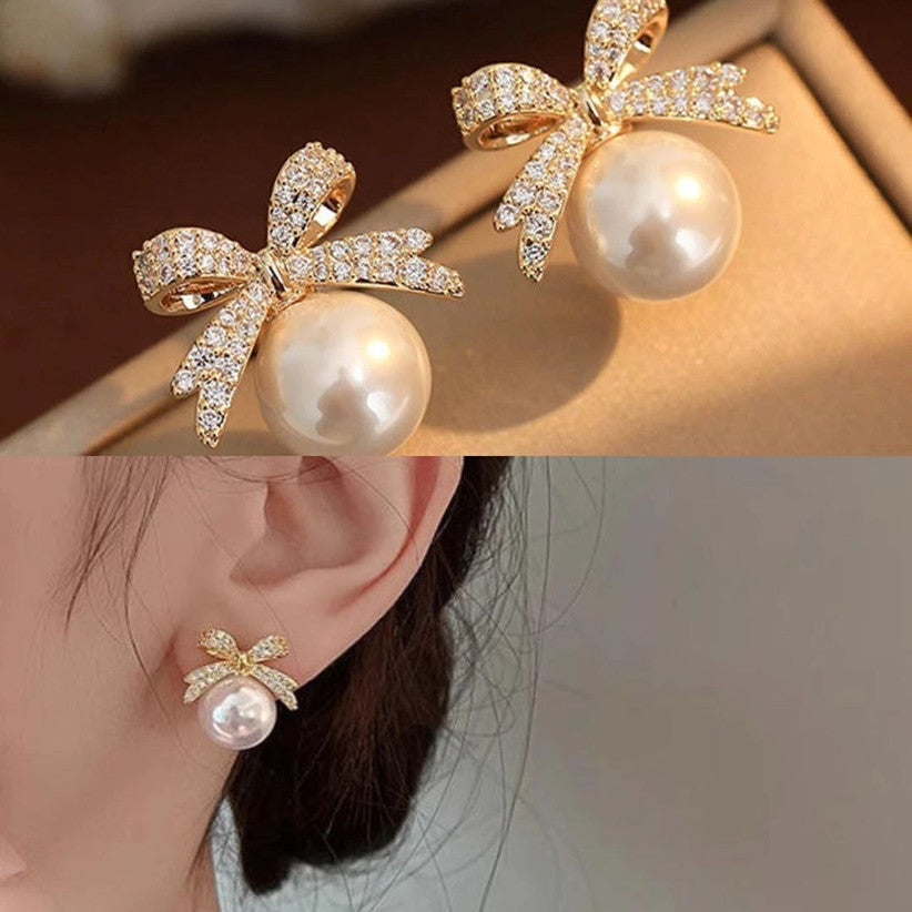 Trendy Combo Pack of 3 Korean Earrings for Women & Girls | Gold Plated Pearl Drop Earrings | Stylish Fashion Hoop & Retro Design Set