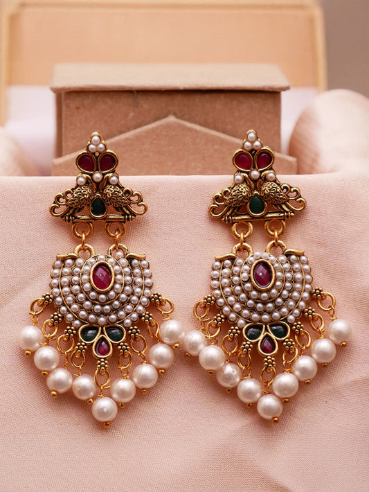 Elegant Gold Plated Designer Jhumkha Earrings for Women & Girls – Pack of 2 | Traditional Ethnic Party Wear Jewelry