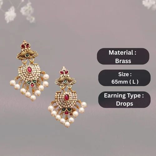 Elegant Designer Peacock-Style Jhumka Earrings | Gold-Plated Traditional & Party Wear Jhumkas for Women