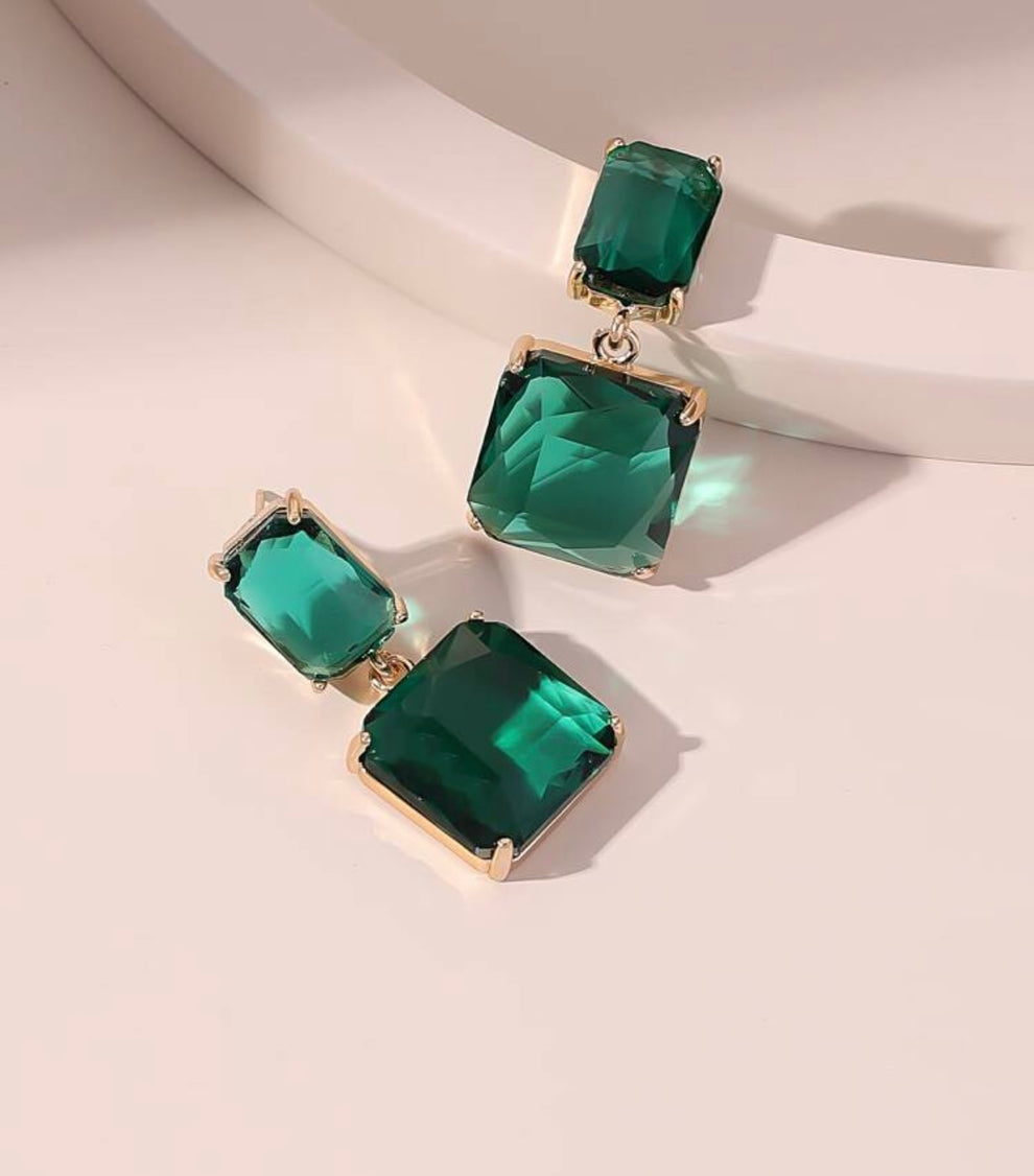 Amber Earrings Gold – Large Stud Statement Earrings