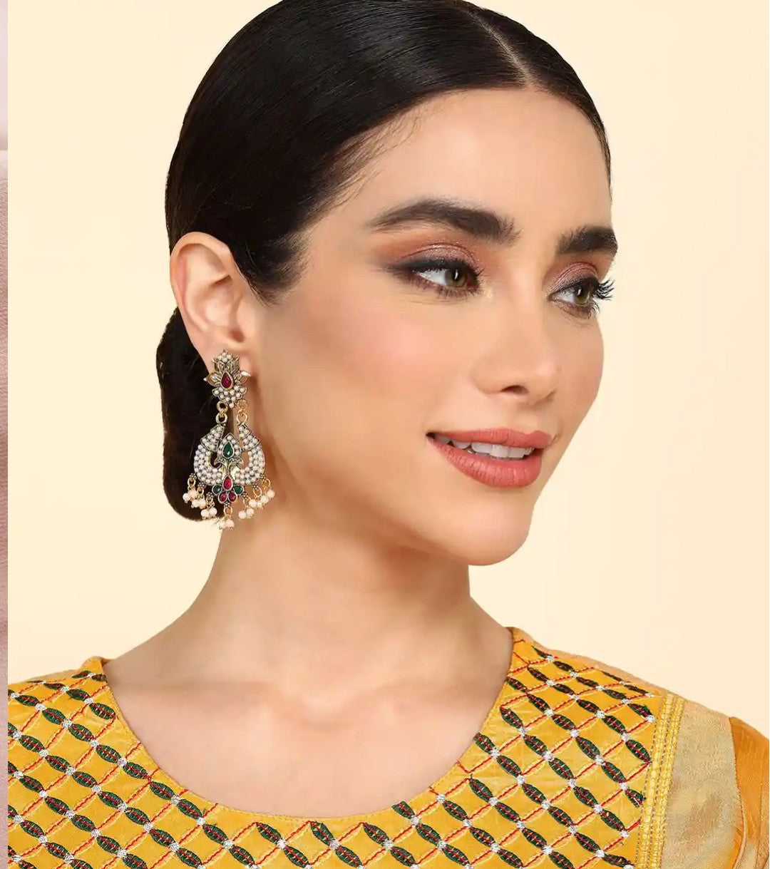 Traditional Pearl & Gold-Oxidised Jhumka Earrings | Ethnic & Bridal Wear | Elegant Women Earrings by Harinika Jewels