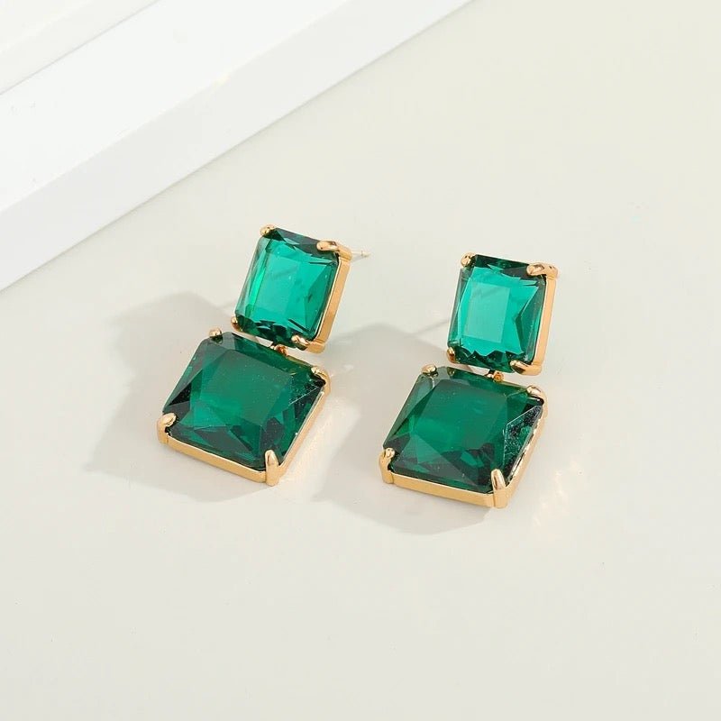 Amber Earrings Gold – Large Stud Statement Earrings