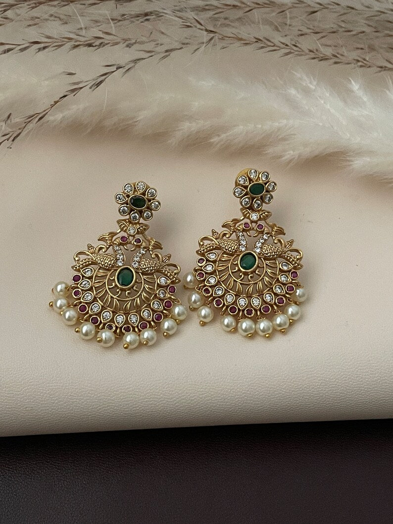 Gold-Plated Alloy Stud Earrings for Women & Girls | Elegant Everyday Wear Studs