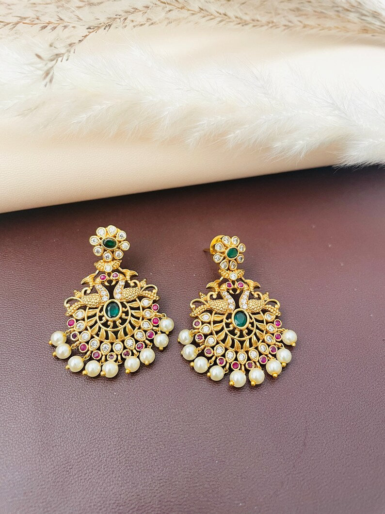 Gold-Plated Alloy Stud Earrings for Women & Girls | Elegant Everyday Wear Studs