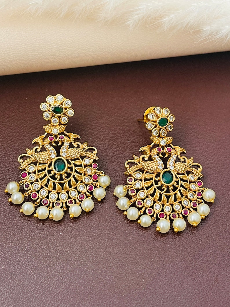 Gold-Plated Alloy Stud Earrings for Women & Girls | Elegant Everyday Wear Studs