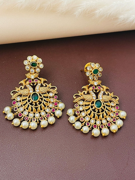 Gold-Plated Alloy Stud Earrings for Women & Girls | Elegant Everyday Wear Studs