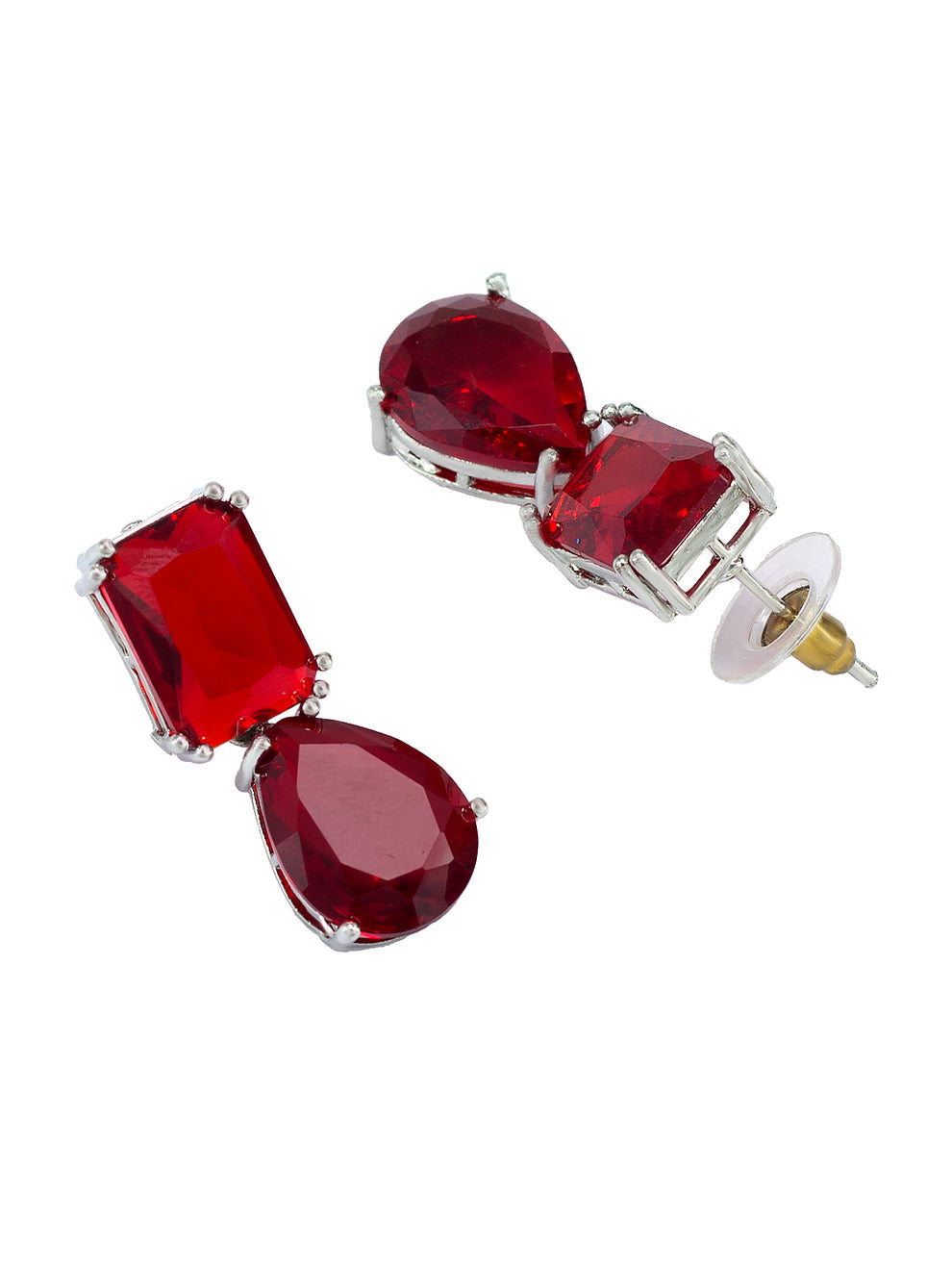 TRP Exquisite Ruby Red Dangler Earrings – A Touch of Glamour Red Alloy Drops & Stud Earrings