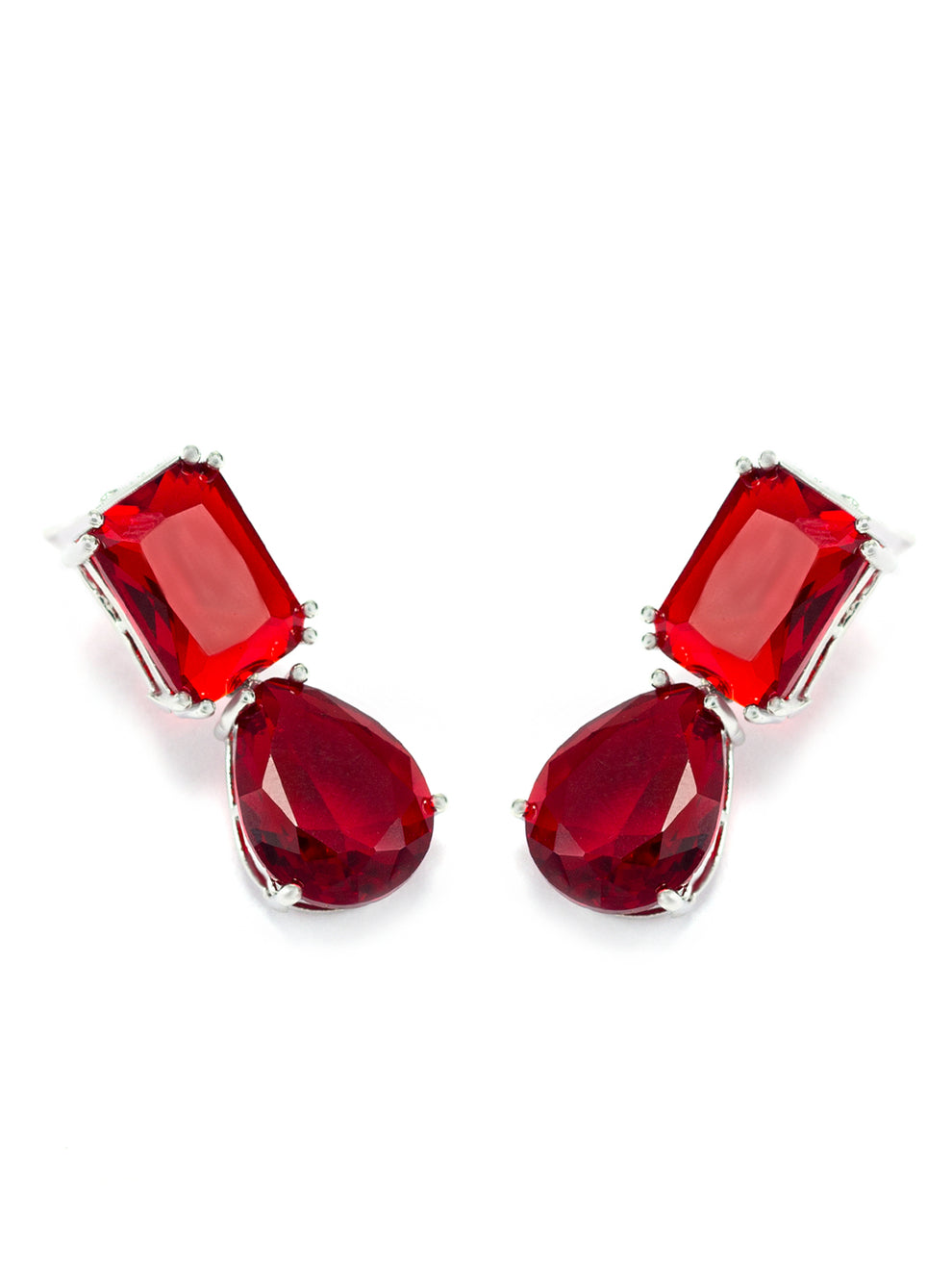 TRP Exquisite Ruby Red Dangler Earrings – A Touch of Glamour Red Alloy Drops & Stud Earrings