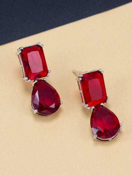 TRP Exquisite Ruby Red Dangler Earrings – A Touch of Glamour Red Alloy Drops & Stud Earrings